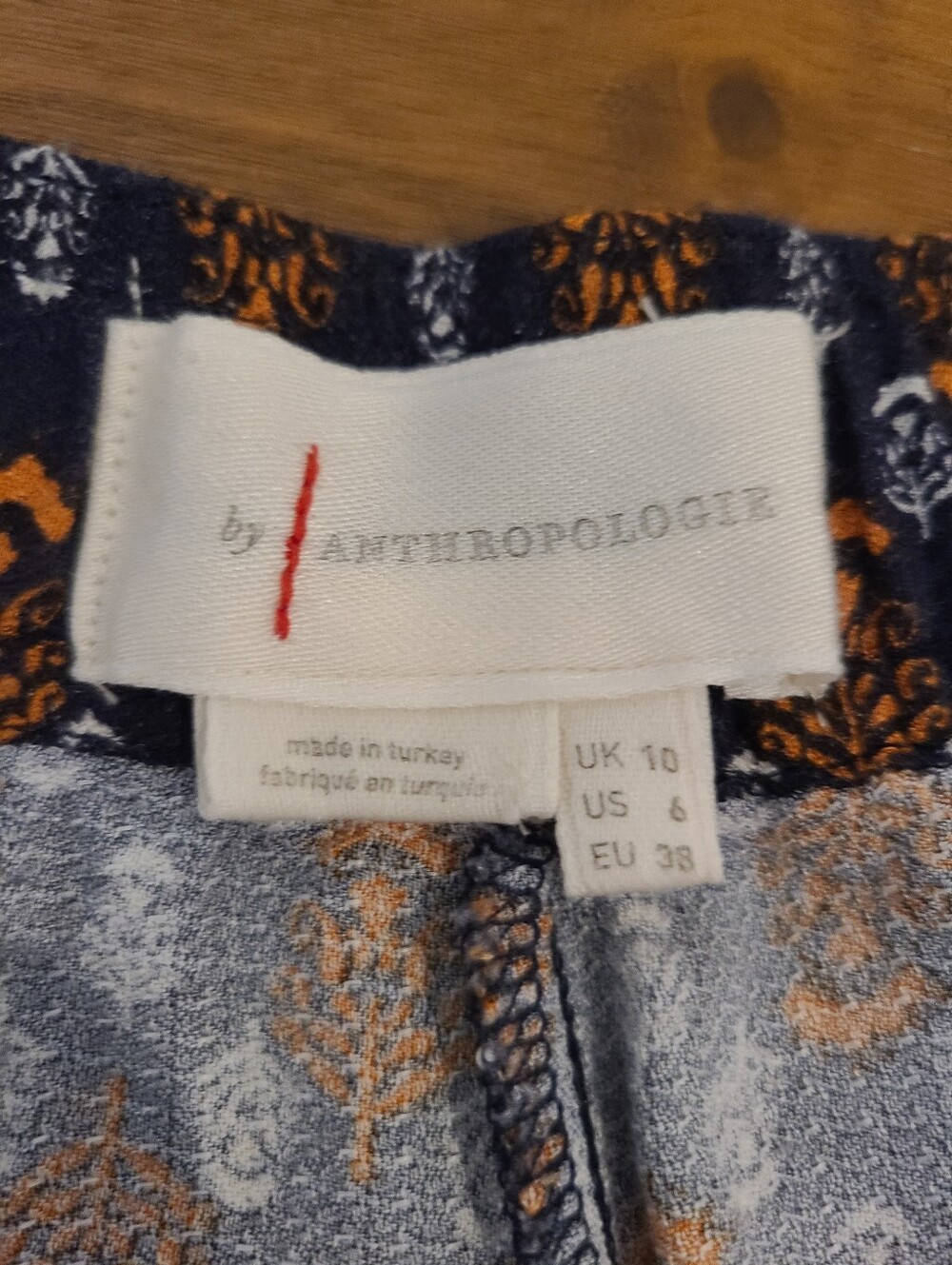 Anthropologie Navy And Orange Floral Motif Balloon Jogger Pants - Picture 8 of 10